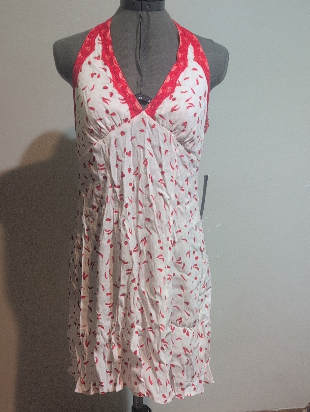 wild fable White Dress with Red Chili Pepper Print